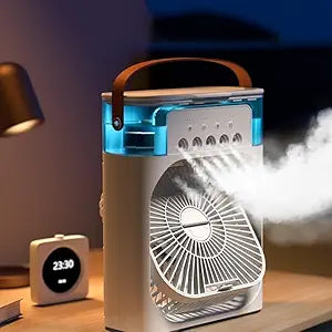 ❄️ Portable 3-in-1 Air Cooler Fan with Mist & Rechargeable Battery