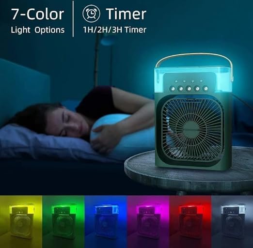 ❄️ Portable 3-in-1 Air Cooler Fan with Mist & Rechargeable Battery